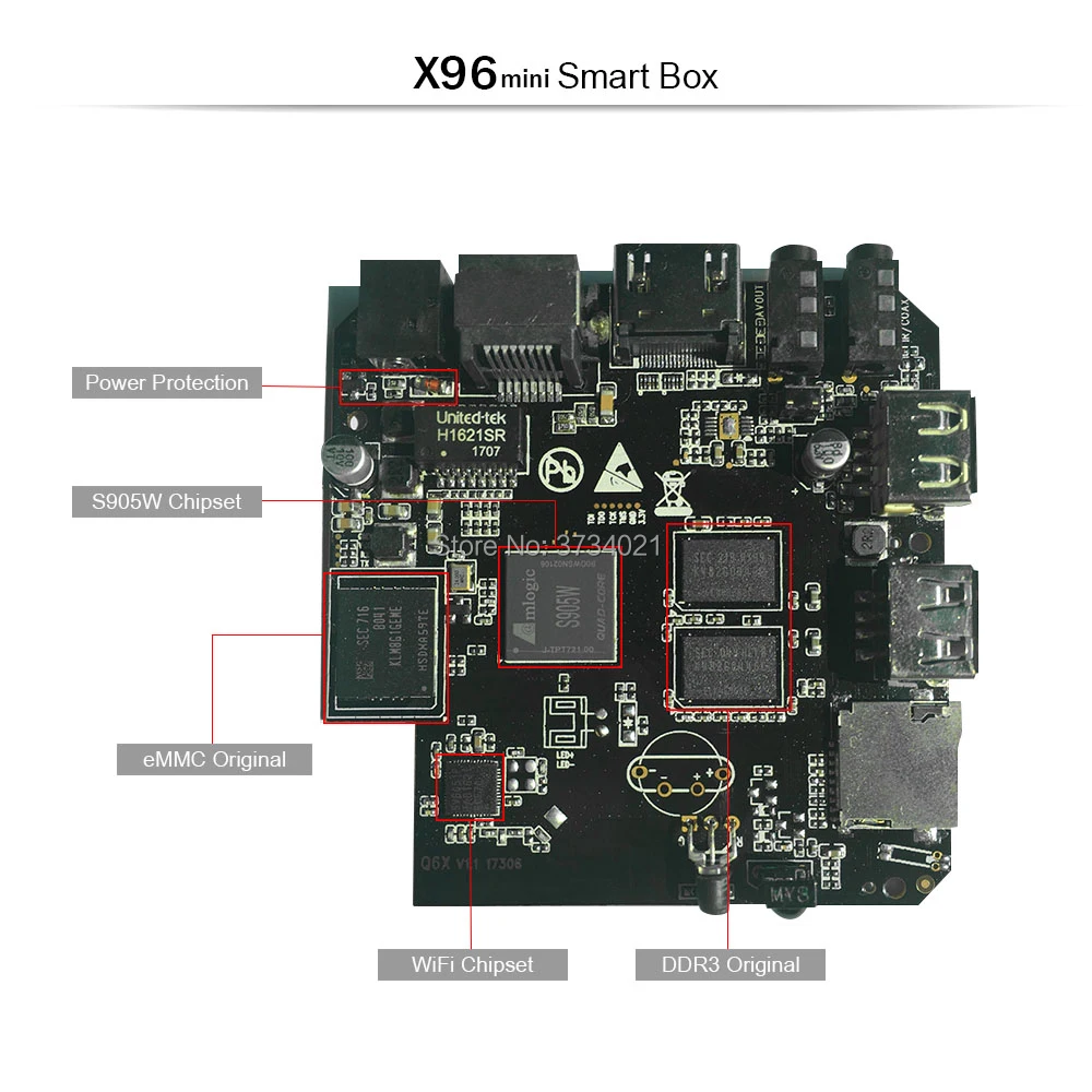 X96 Мини Android 7 1 Smart ТВ BOX (1 г/8 г) 2 г/16 г Amlogic S905W 4 ядра К 30tps Wi Fi IP ГГц телеприставки