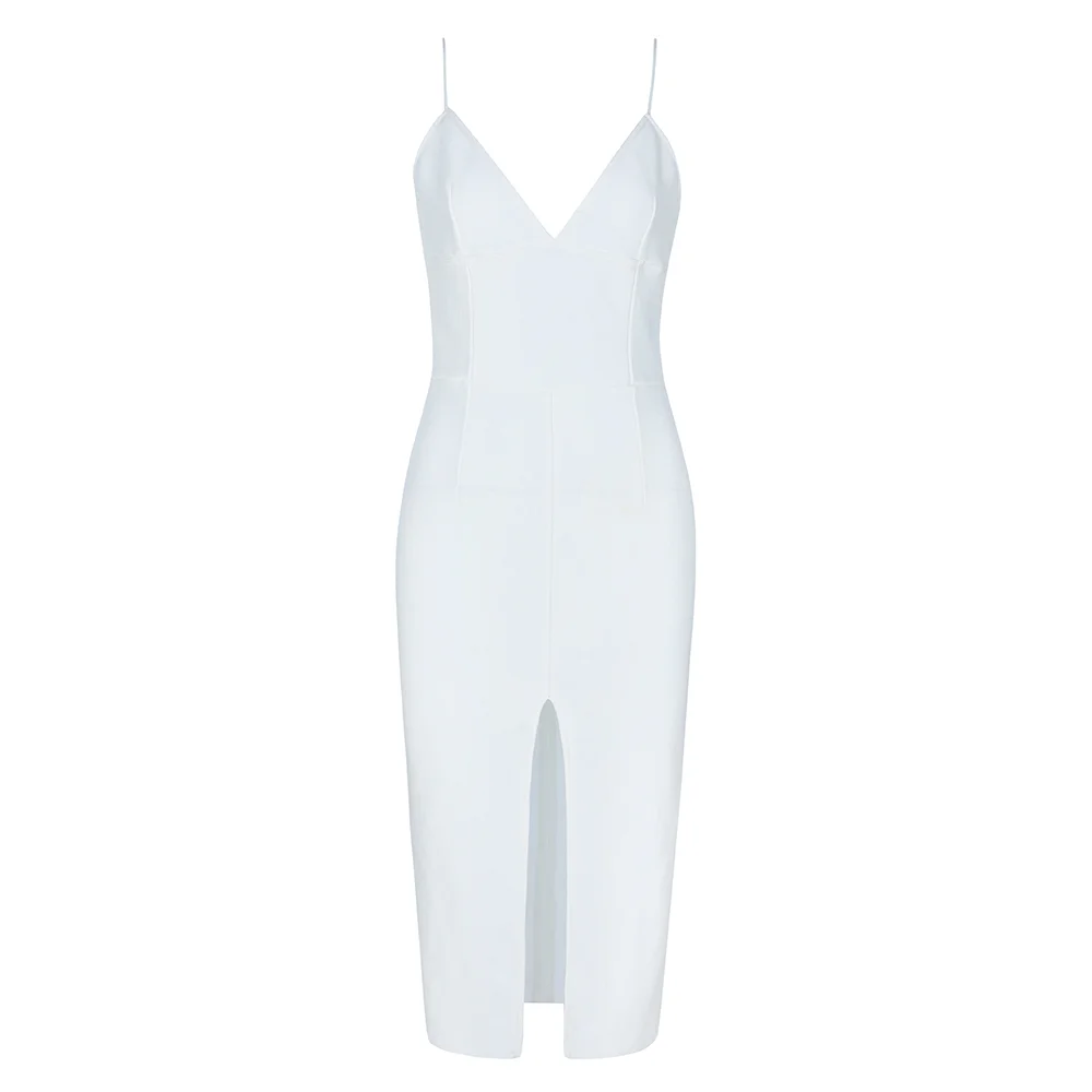 High Quality Slip Strapless Black Tank Open Fork Bodycon Rayon Bandage Dress Club Party Elegant Dress (12)