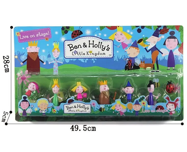 

7pcs Ben and Holly Little Kingdom 5-9CM Characters Anime Action Figures Toy Cartoon Toys For Children's Party Gift