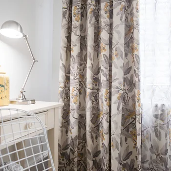 

Curtains for Living Dining Room Bedroom Modern Boutique Bedroom Living Room Simple Polyester Cotton Printed Curtain Screens