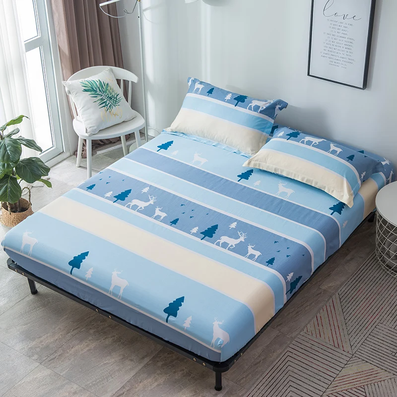 

Wholesale Cartoon Fawn Pattern Sheets Fitted Bed Sheet Elastic Mattress Cover Bed Linen Bedspread Cotton Single Full Queen Size