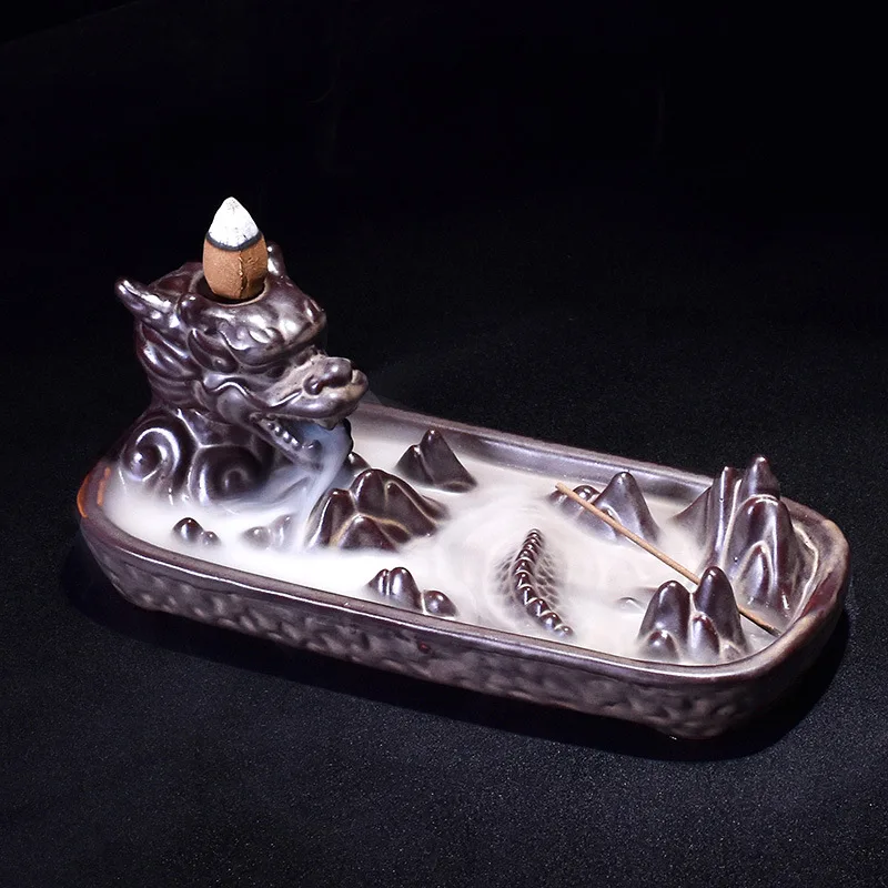 

New Backflow Incense Burner Ceramic Aromatherapy Waterfall of Smoke House Air Aromatic Candles for Incense Cones Sticks Holder