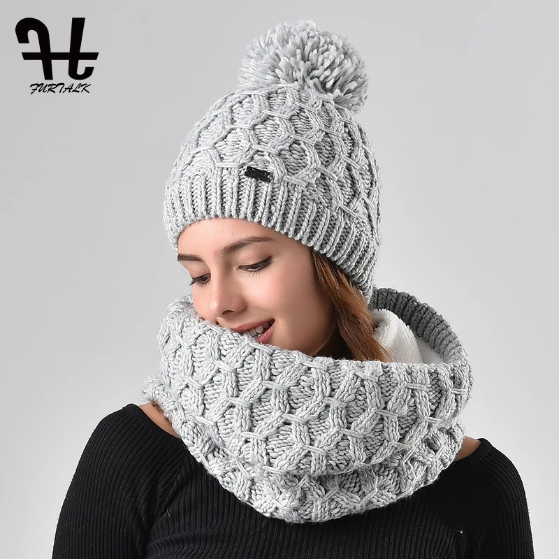 knitted hat and scarf
