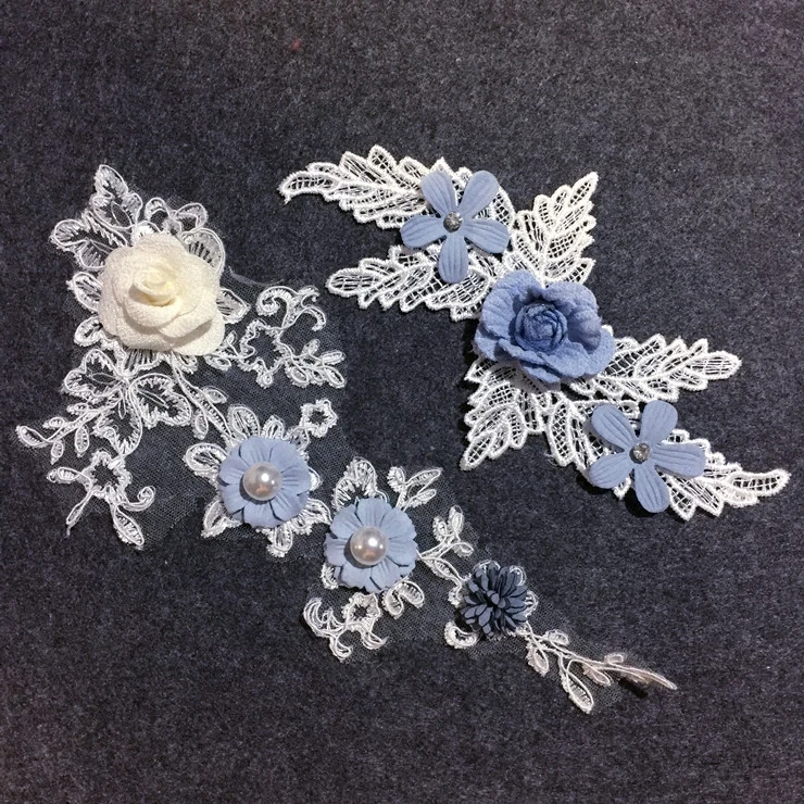 

3D Flower lace embroidered patches for clothing parches termoadhesivos para ropa apliques de roupa
