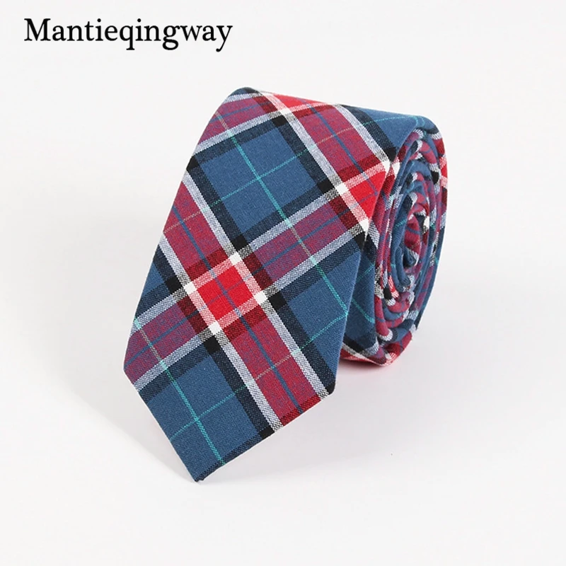 Mantieqingway Повседневный клетчатый хлопковый мужской галстук 6 см, деловые мужские галстуки в полоску, галстук Gravatas, костюм для свиданий