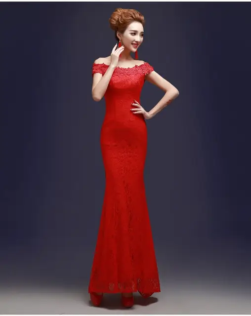 Good Quality Bandage Red Lace Bridesmaid Dress Bride Sister Marriage Good Quality Bandage Red Lace Bridesmaid Dress Bride Sister Marriage Performance Stage Photography Dresses Sw0019
