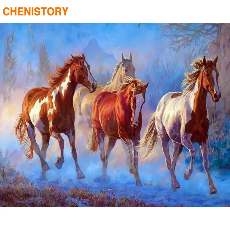 

CHENISTORY Horse Animals DIY Painting By Numbers Kit Drawing Painting On Canvas Handpainted Oil Painitng Home Decoration 40x50cm