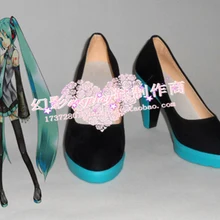 Vocaloid Hatsune MIK Косплэй Обувь Сапоги и ботинки для девочек на заказ