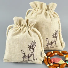 Большой белье хлопок drawstring Сумки белый Ткань ювелирный подарок чехол Конфеты шоколадные Чай Лаванда специи сумка для хранения