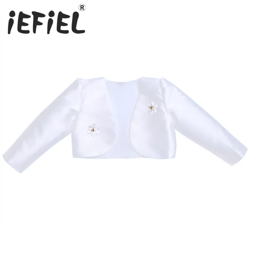 iEFiEL Children Kids Girls Long Sleeves 3D Flower Dress Bolero Jacket