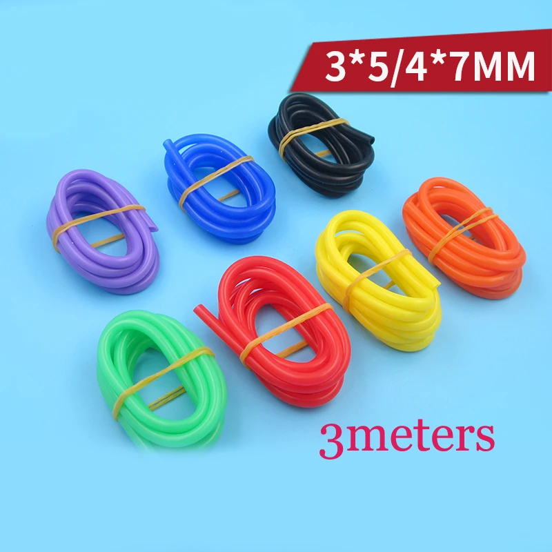 

3Meters Marine Use High Temperature Water-cooled Pipe 3x5mm 4x7mm Silicone Tube Multicolor Water Cooling Tube for Model RC Boats