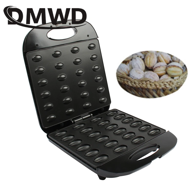 

DMWD Electric Walnut Cake Maker Automatic Mini Nut Waffle Bread Baking Machine Bakeware Sandwich Iron Toaster Breakfast Pan Oven