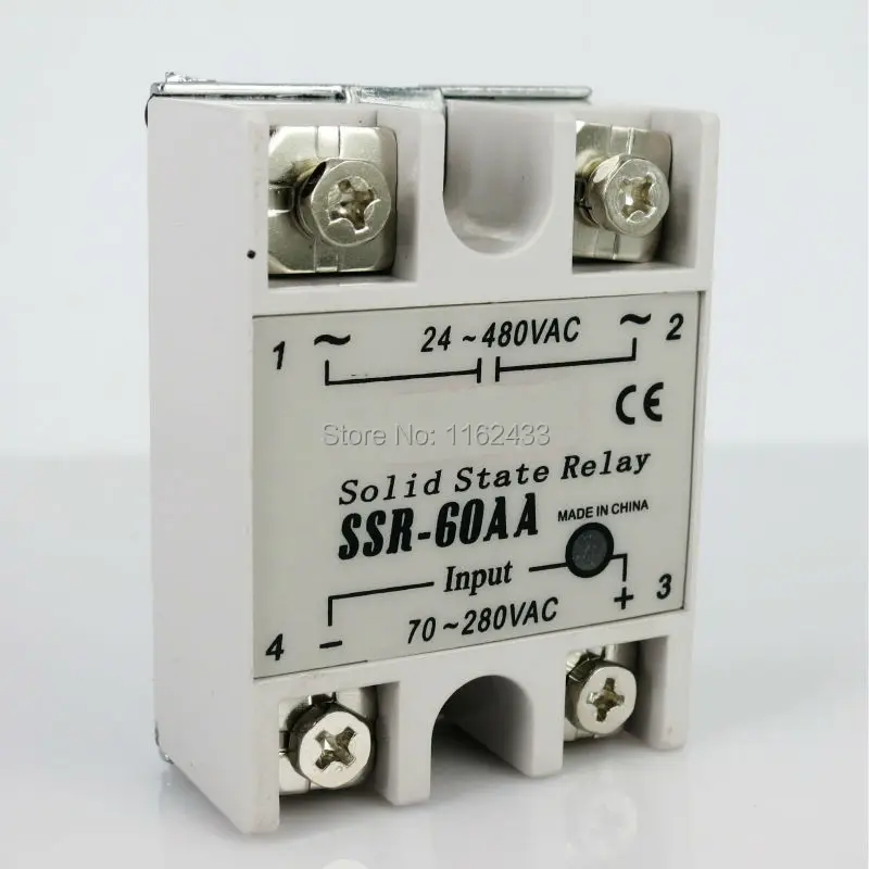 

SSR-60AA single phase AC to AC 60A 480V solid state relay 60AA SSR