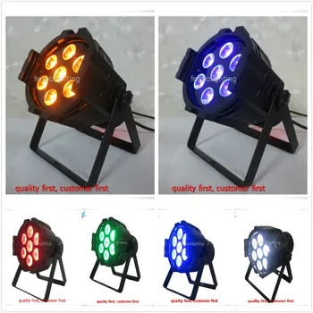 

E-8pcs DJ Party Lighting RGBWA UV 6in1 Led Mini Par Light 7x18w Led Par Can Stage Wash Light