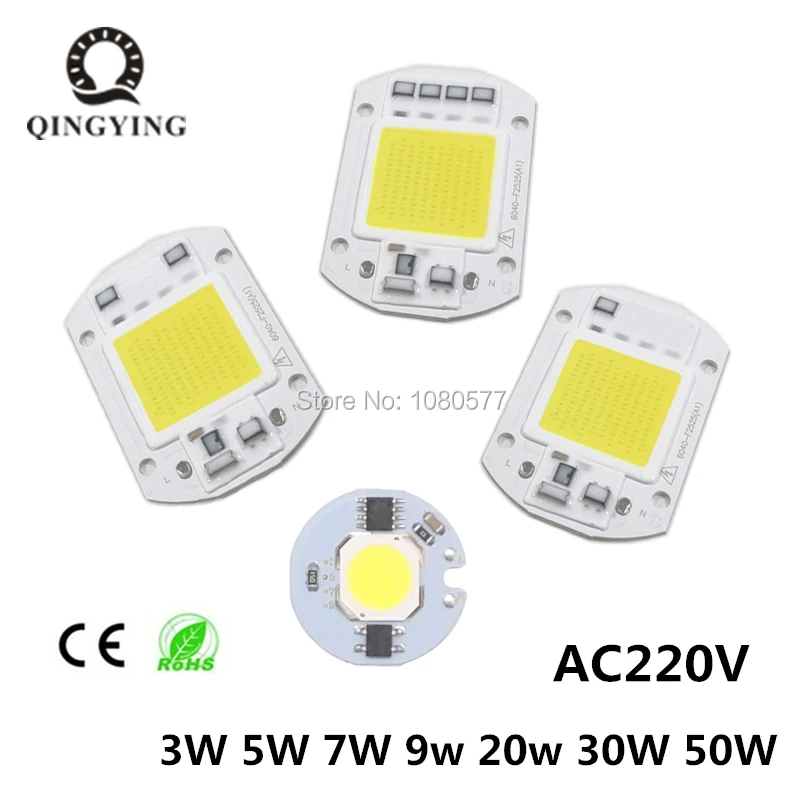 3 W 5 W 7 W 9 W 20 W 30 W 50 W Led Di Chip Cob Luce Ac220V Freddo Bianco Bianco Caldo Della Lampada Della Lampadina Di Smart Ic Driver Per Il Fai Da T