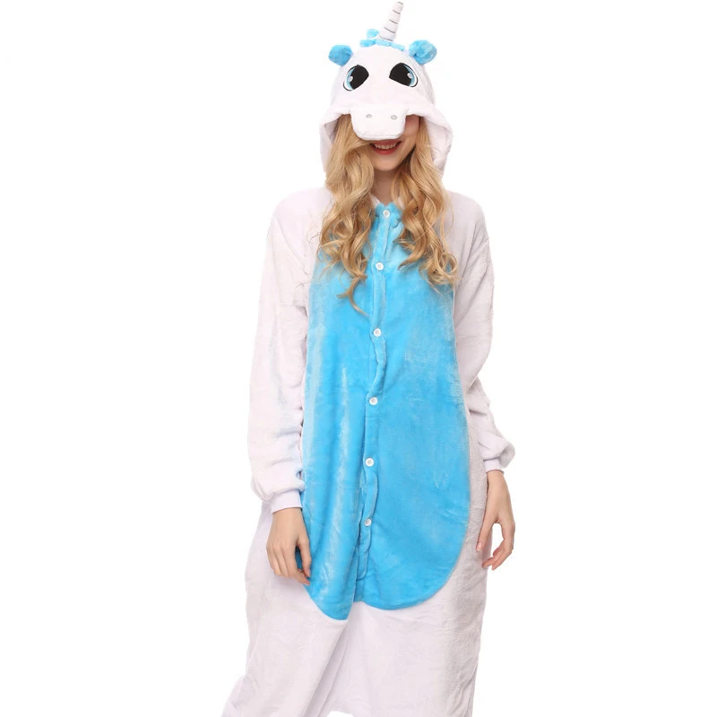 Adult Pajamas Onesies Hooded Flannel Animal Costume Cosplay Unisex Pyjamas Stitch Unicorn Panda Pegasus Pikachu Women Sleepwear