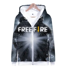 Хип хоп 3D free fire модная мужская толстовка с капюшоном на молнии Зимняя куртка популярный пуловер хлопковое пальто с длинными рукавами