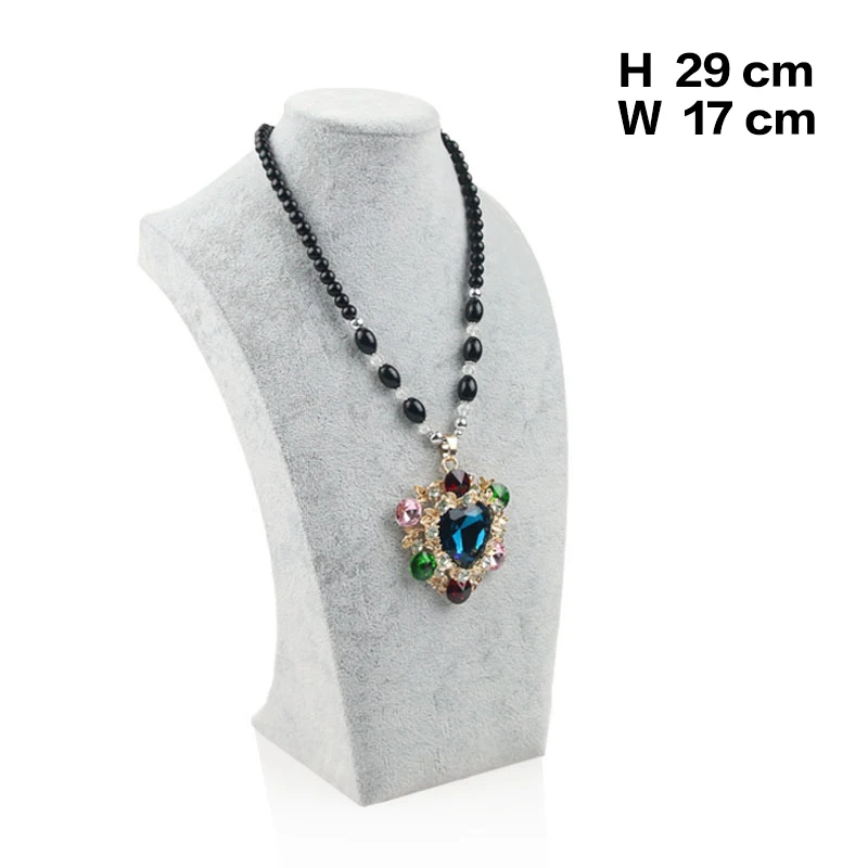 Ледяное серое бархатное ожерелье/кулон ювелирный дисплей модель Бюст ожерелье ювелирные изделия кулон подставка держатель Шоу Украшения Органайзер - Цвет: A-18-4