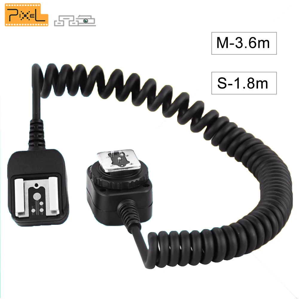 Pixel FC 314 1.8m 3.6m TTL Off Camera Flash Cable Flashgun Cord for