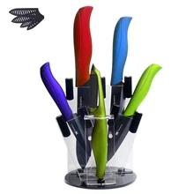Black Blade Ceramic Knife Set 3″ 4″ 5″ 6″ Paring Utility Slicing Chef Kitchen Knife A Green Peeler + Knife Stand Cooking Tools
