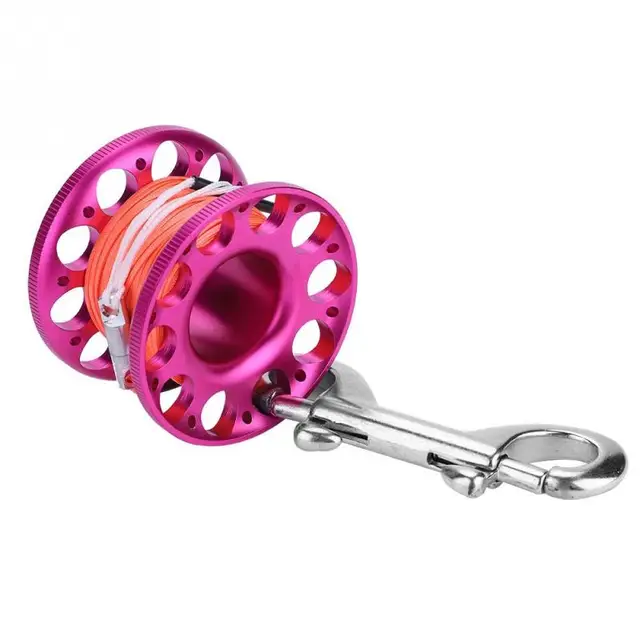 15M Lightweight Diving Spool Line Scuba Aeronautical Aluminium Diving Spool Finger Reel with