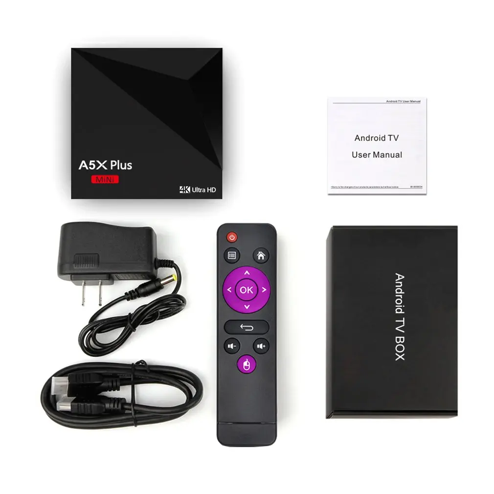 

A5X Plus Set Top Box 4K High Definition Network Player TV Box 2+16G WIFI Network Smart Set-top Box Player For Android 9.0