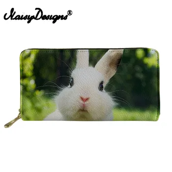 

Noisydesigns Women Purses Wallets Cute Rabbit Printing Brand Designer Leather Wallet Casual Money Bag purses canta Business bag