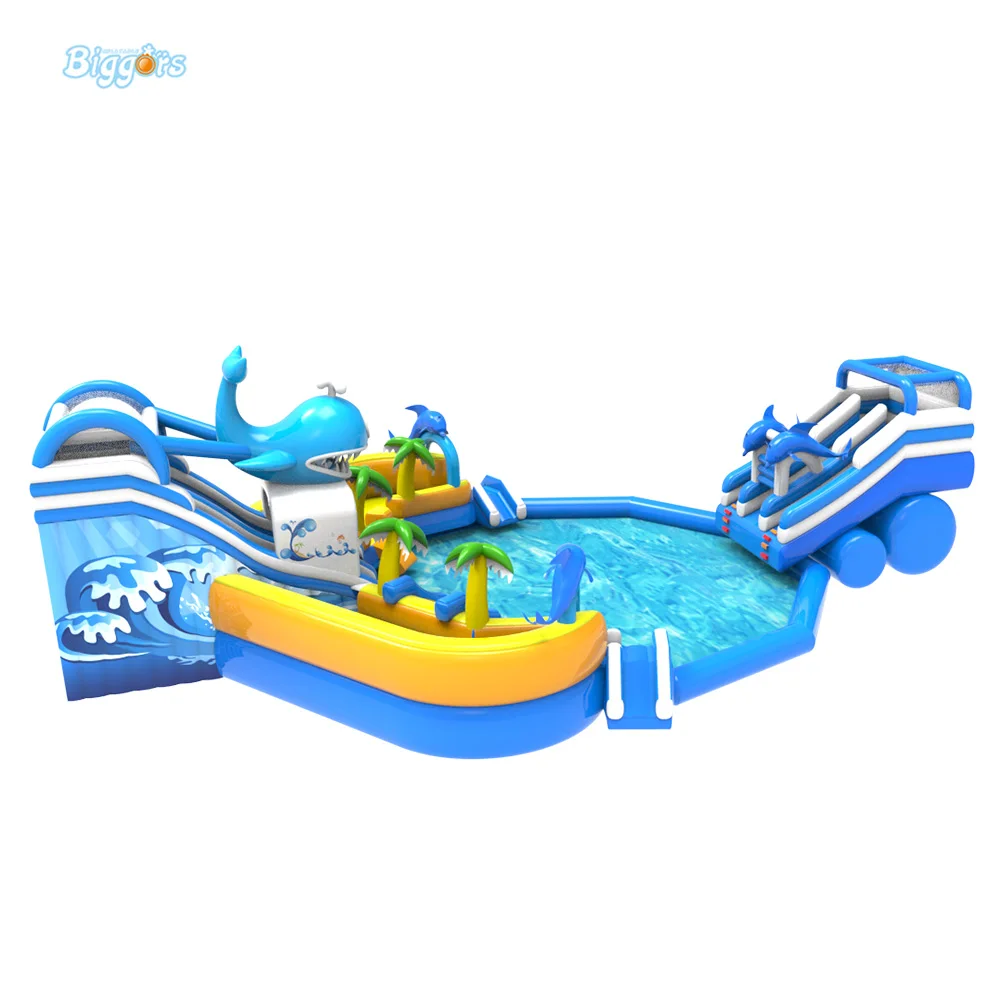 Водная горка надувной аквапарк с водным бассейном надувная водная игра|inflatable water
