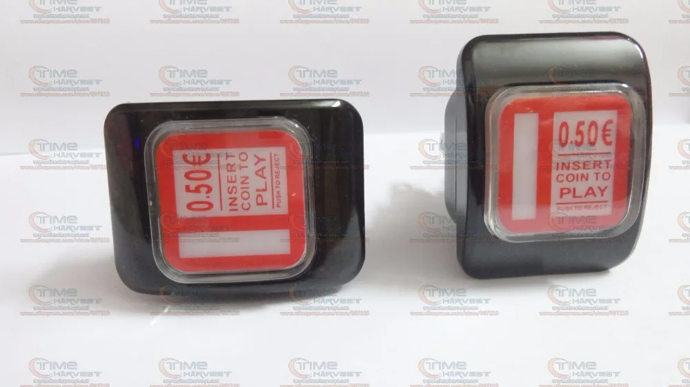 

37*50mm EUR 0.50 Credit coin rectangle button with switch & led lamp slot buttons casino pushbutton for Casino Slot Game Machine