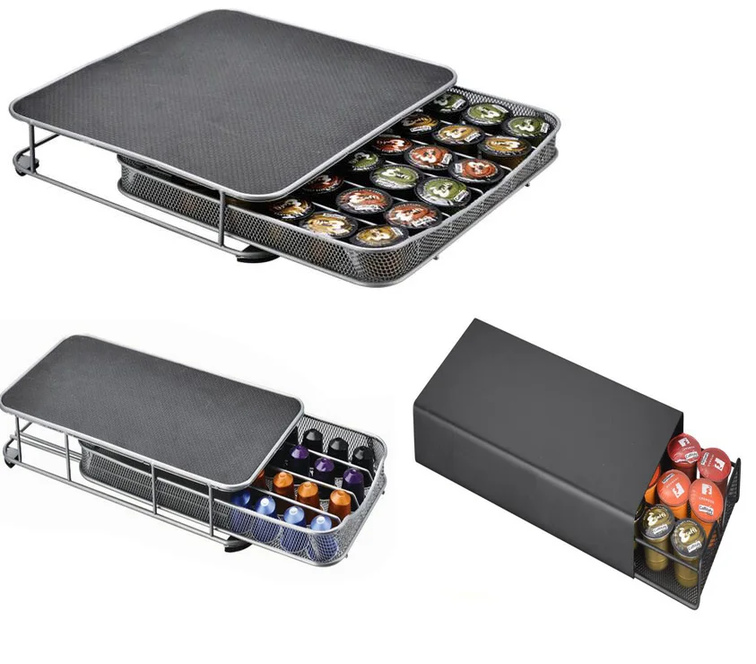 

Durable Coffee Stand Rack Drawers Capsule Organizer Capsule Holder for Dolce Gusto/Lavazza/Nespresso Coffee Capsules Shelves