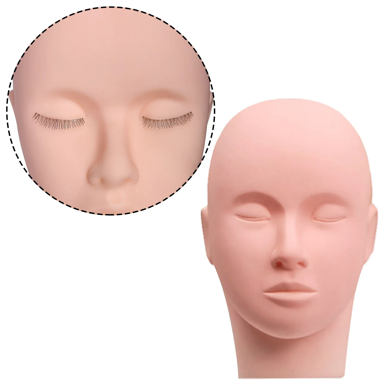 

Esthetics Mannequin Head Rubber Practice Training Head Cosmetology Mannequin Doll Face Head For Eyelashes Makeup Practice