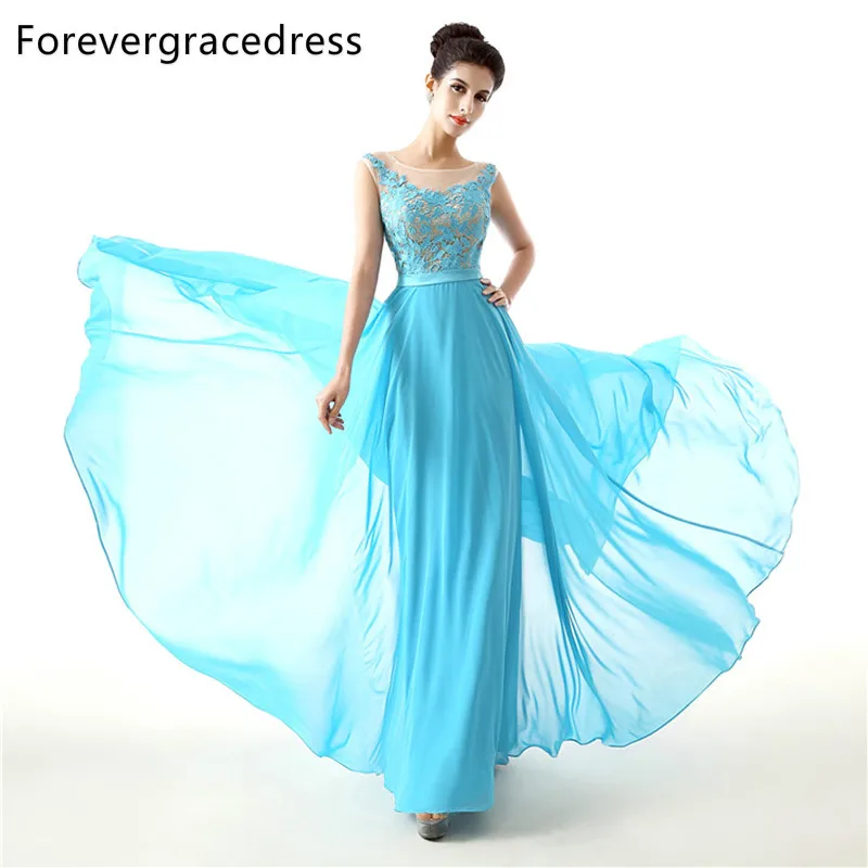 Forevergracedress 2018 New Long Bridesmaid Dress Cheap A Line Sleeveless Lace Chiffon Backless Wedding Party Gown Plus Size | Свадьбы и