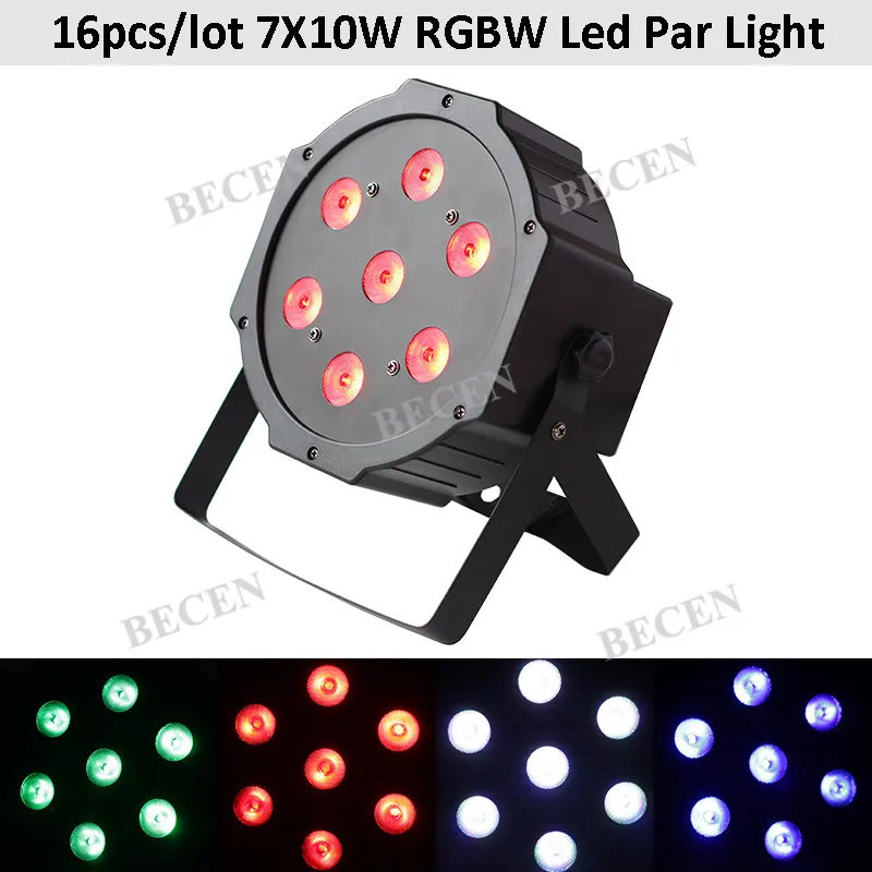 

FREE TAX 7x10W RGBW 4IN1 LED Par light FLAT PAR CAN Light for party wedding show Ship from CZ Warehouse 16pcs/lot
