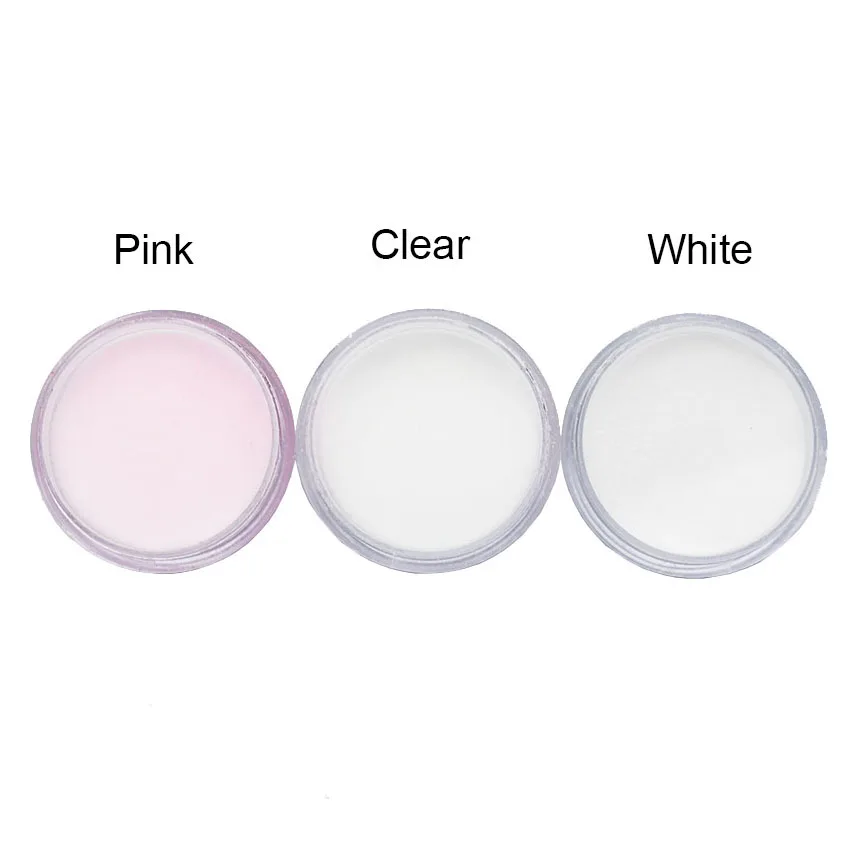 3 цвета акриловая пудра кристалл дизайн ногтей полимерные советы строитель розовый прозрачный белый акриловая пудра для ногтей инструменты для маникюра SJF3001