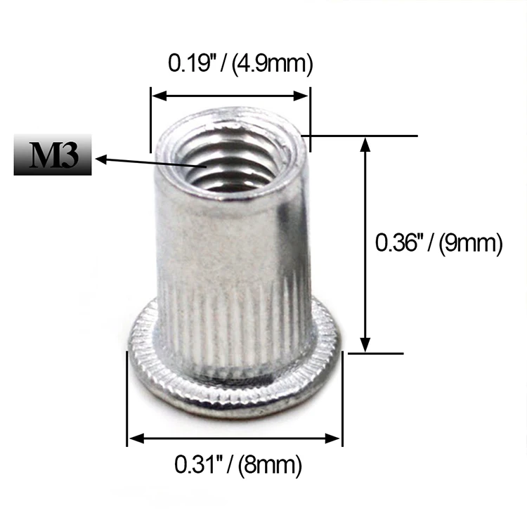 20 шт 50 шт M3 M4 M5 M6 M8 M10 алюминиевый сплав Rivnut плоская головка Резьбовая заклепка вставная закладная гайка шляпка с заклепками гайка