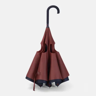 Складной длинный хвостовик двухслойный перевернутый зонтик для защиты от ветра обратный c-крюк Мужской Гольф зонтик обратный зонтик дождь женщин - Цвет: Зеленый