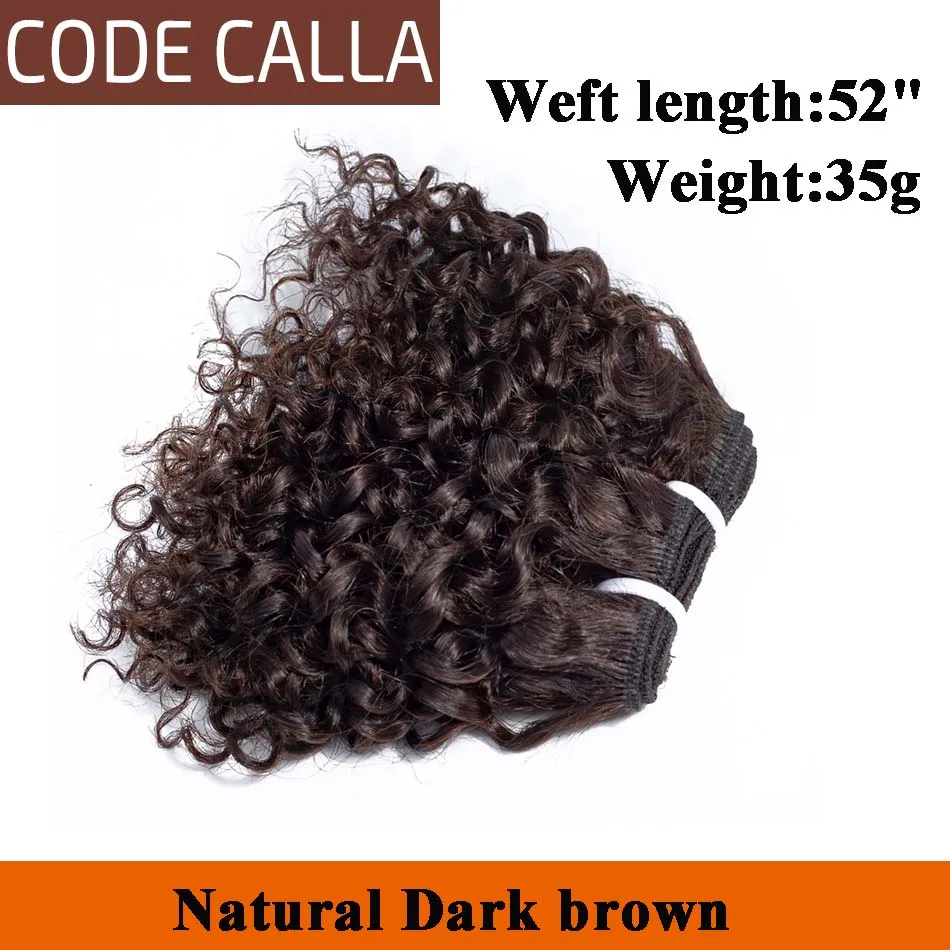 Code Calla Kinky Curly Bundles Brazilian Raw Unprocessed Pre-colored Virgin Human Hair Weave Bundles Extensions Double Drawn