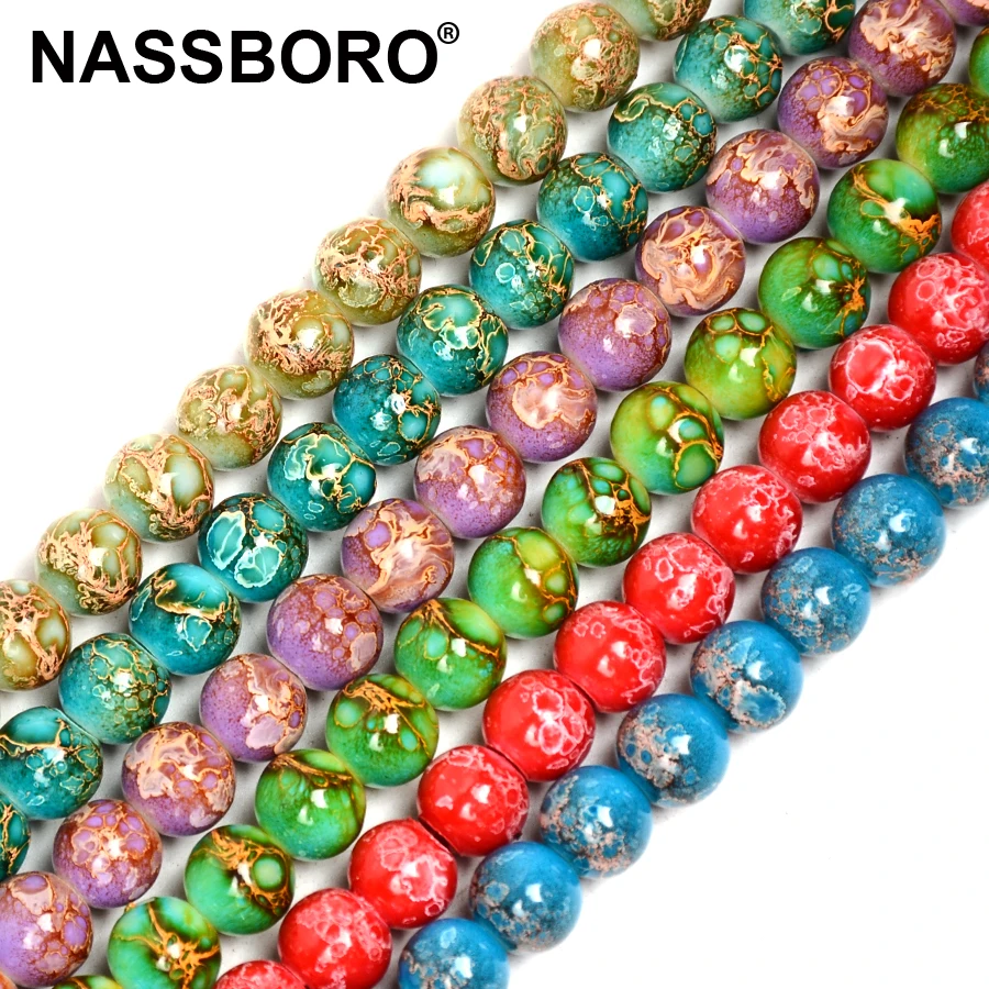 8mm Spray Paint Glass Beads for Jewelry Making Charms Rondelle Spacer