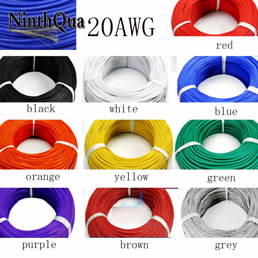 50metre 20AWG Silicone Wire Ultra Flexiable Cable 0.5mm2 High Temperature Test Line | Обустройство дома