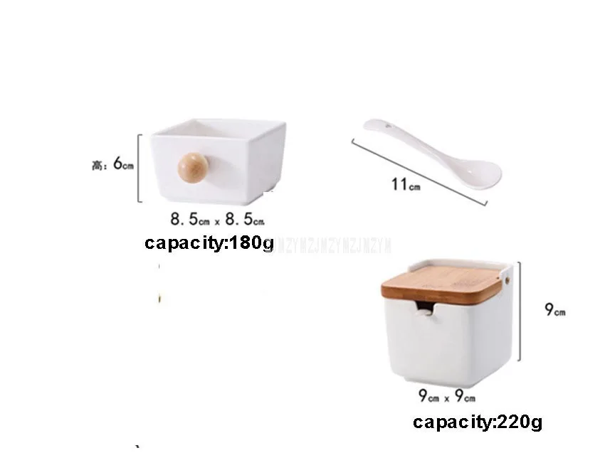 Белый простой сахарница домашний кухонный набор керамический для соли и перца горшок для приправ баночки бамбуковая рамка подвесная на стену кухонный инструмент