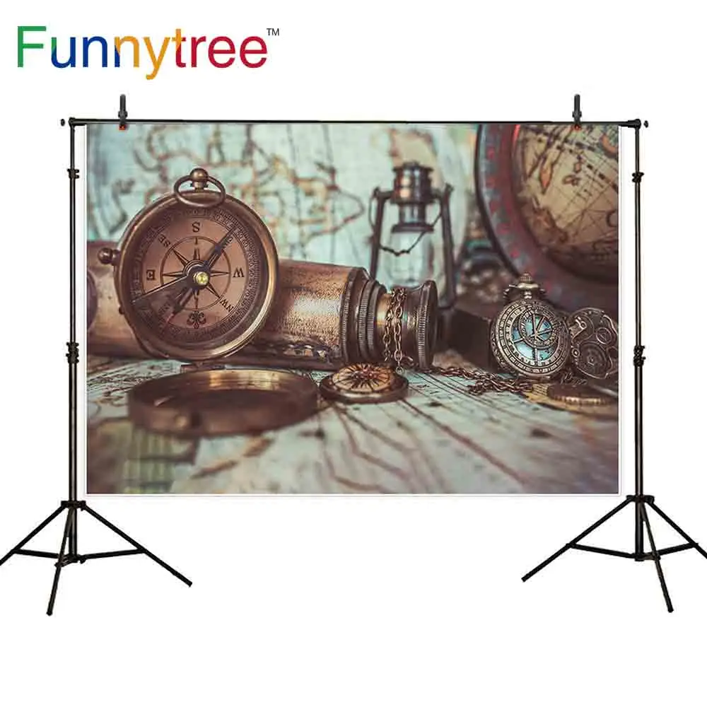 Фон для фотосъемки Funnytree старинная винтажная Карта сокровищ боке Карибский