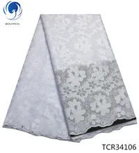

BEAUTIFICAL white swiss voile lace exclusive swiss lace white swiss lace fabrics for wedding 5 yards with flower pattern TCR341