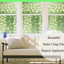 Статическая декоративная Тонировка окон стеклянная бумага матовая декоративная пленка для домашнего сада Зеленый Сиреневый цветок украшение 40-120 см