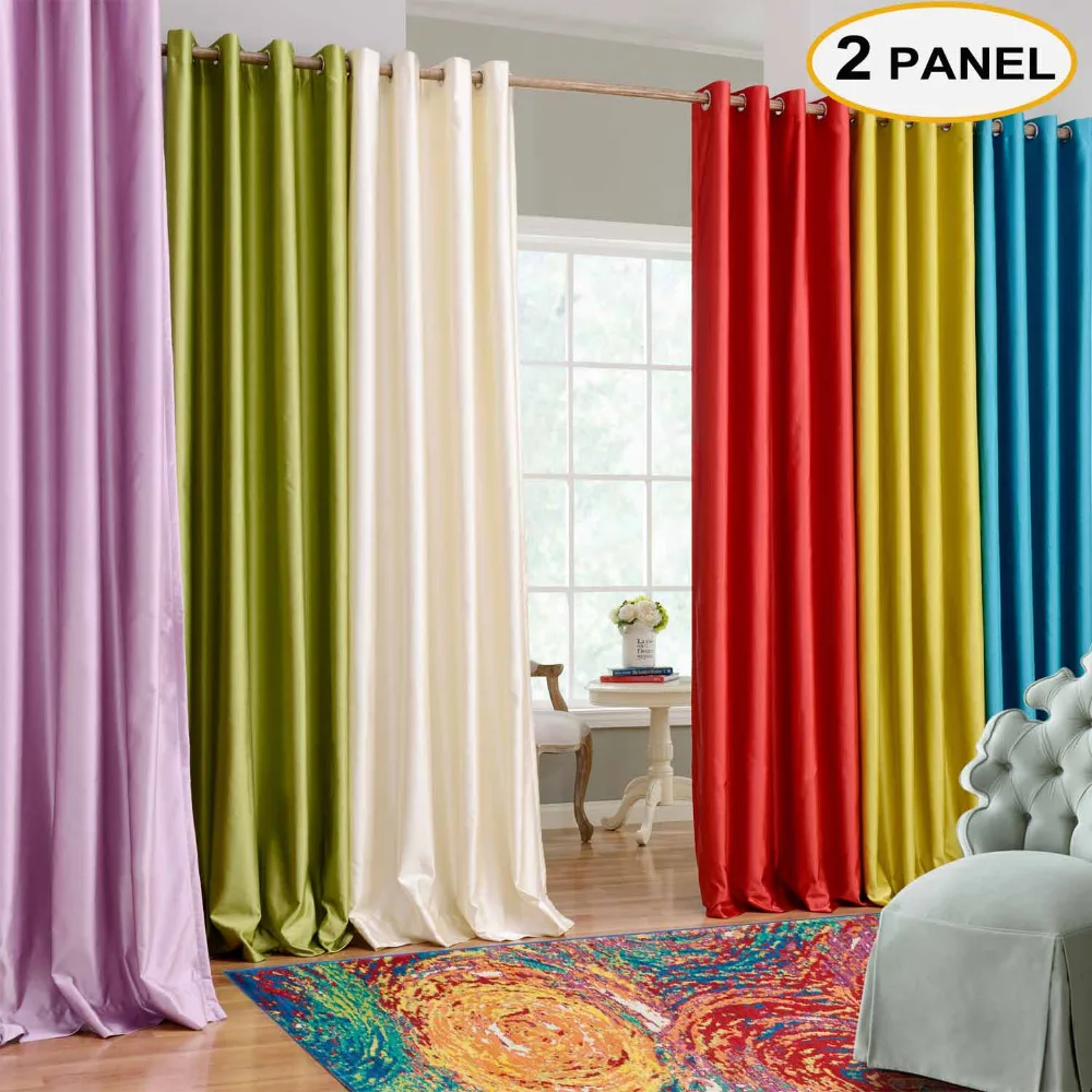MOMO Solid Cotton Grommet Top Curtains Window Drapes Thermal Curtains