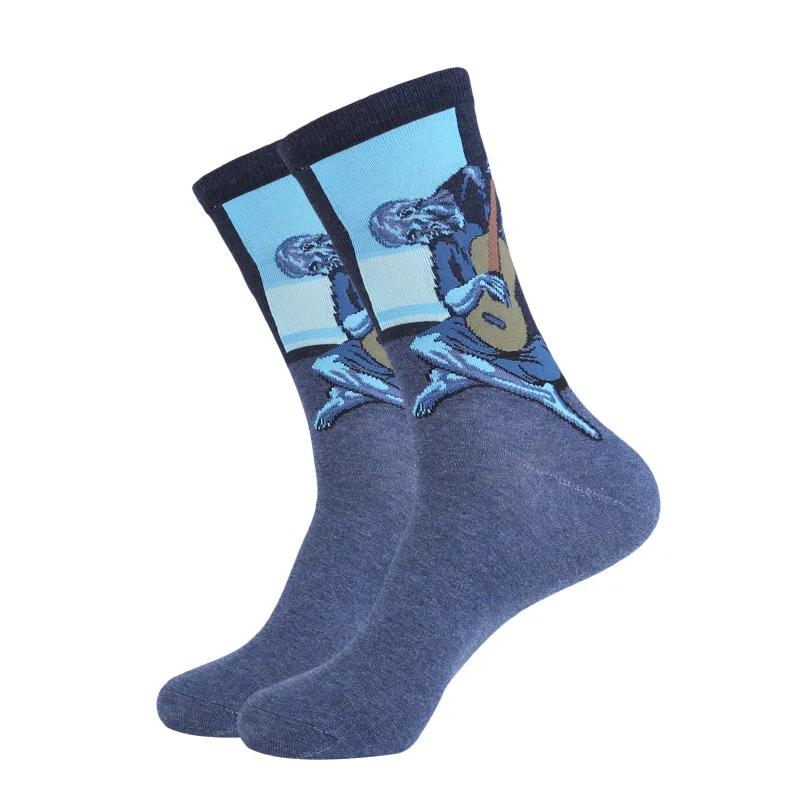 Евро 35-43 мужские, повседневные носки с арт-абстрактной живописью, хлопковые носки для женщин и мужчин, ретро уличная мода, спортивные длинные носки, оптом - Цвет: 1515