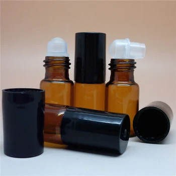 

10Pieces/Lot 3ML Portable Refillable Glass Perfume Bottle With Roll On Empty Essential Oil Case With Plastic Cap