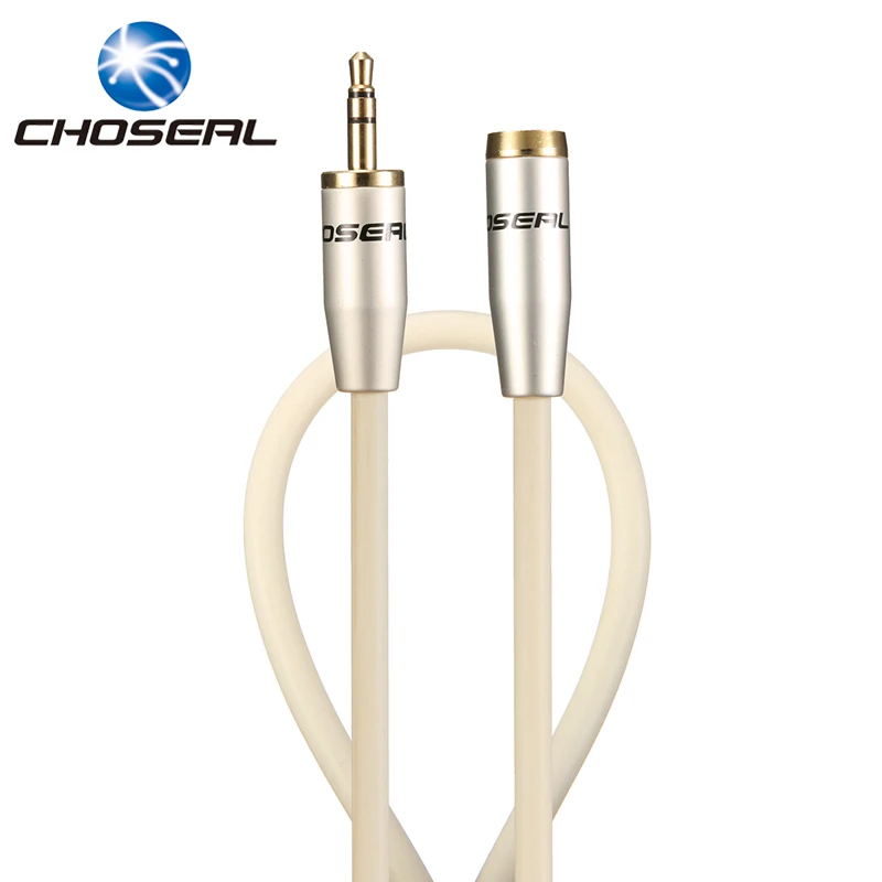 Choseal QS3402B White 3.5mm Jack Male to Female Audio Extension Cable 1/1.8/3/5M Headphone Cable For Mobile Phone/MP3