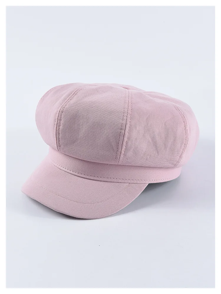 USPOP Новая женская хлопковая восьмиугольная шляпа, женские весенние шапки, одноцветные мягкие кепки newsboy, повседневная Кепка с козырьком