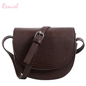 

Luxury Handbag Vintage Saddle bag 2019 New Quality PU Leather Women's Designer Handbag Crocodile pattern Shoulder Messenger Bags