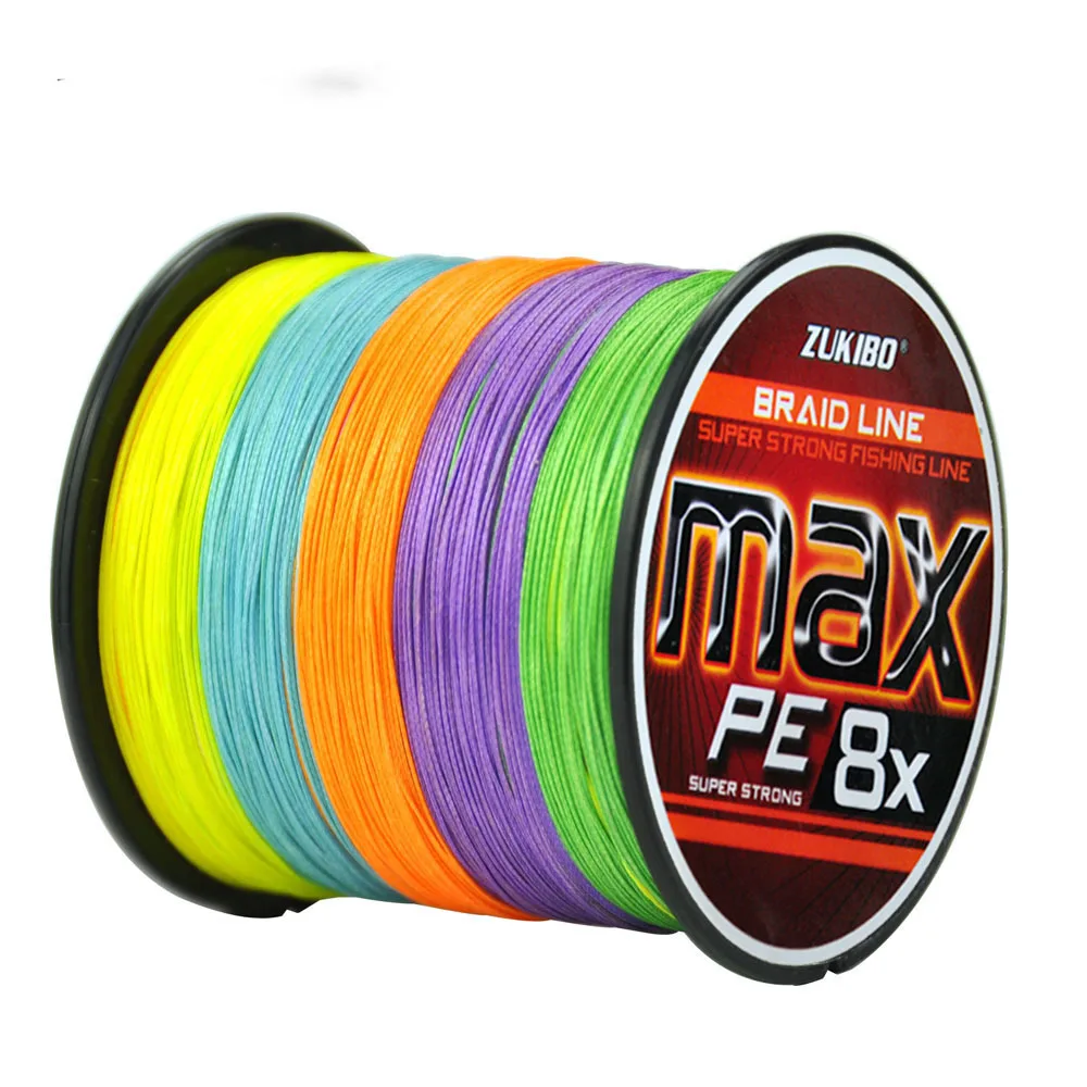 Zukibo 300м 500м рыбалка MAX8X серии многоцветный 10m1c мулифиламент Япония PE плетеная